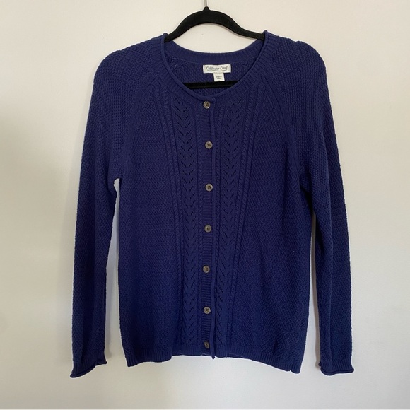 Coldwater Creek Navy Knit Cardigan - Picture 2 of 5